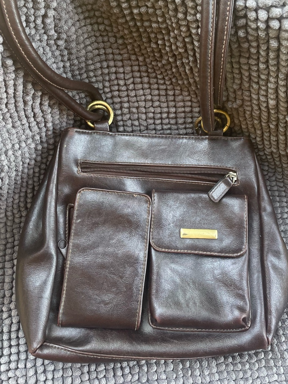Vintage Cherokee Brown Leather Multi-Pocket Purse